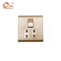 Multi-Function Electric Socket with Luxury Aluminum Wire Drawing Cover Blank Plate